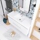 preview thumbnail 56 of 148, Floating Bathroom Vanity with Integrated Resin Top