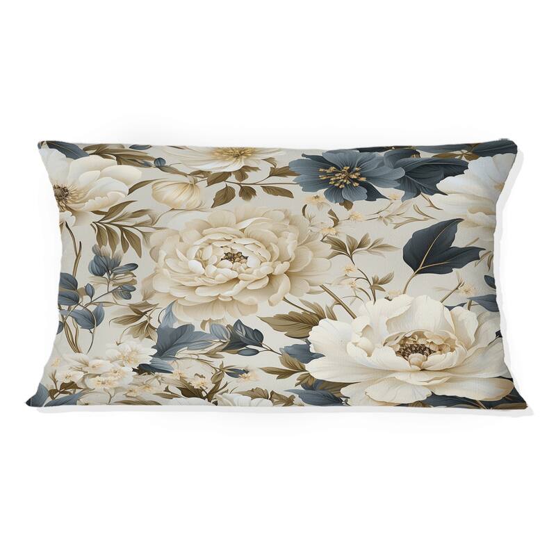 Designart "Vintage Flora I" Plants Printed Throw Pillow