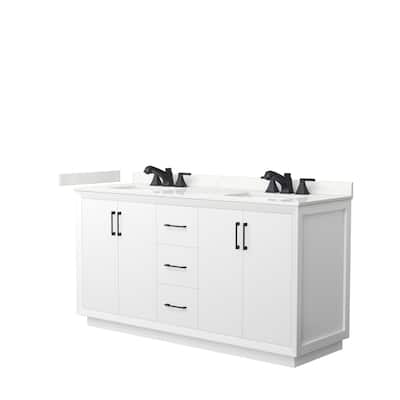 Strada 66-inch Double Vanity, Quartz Top