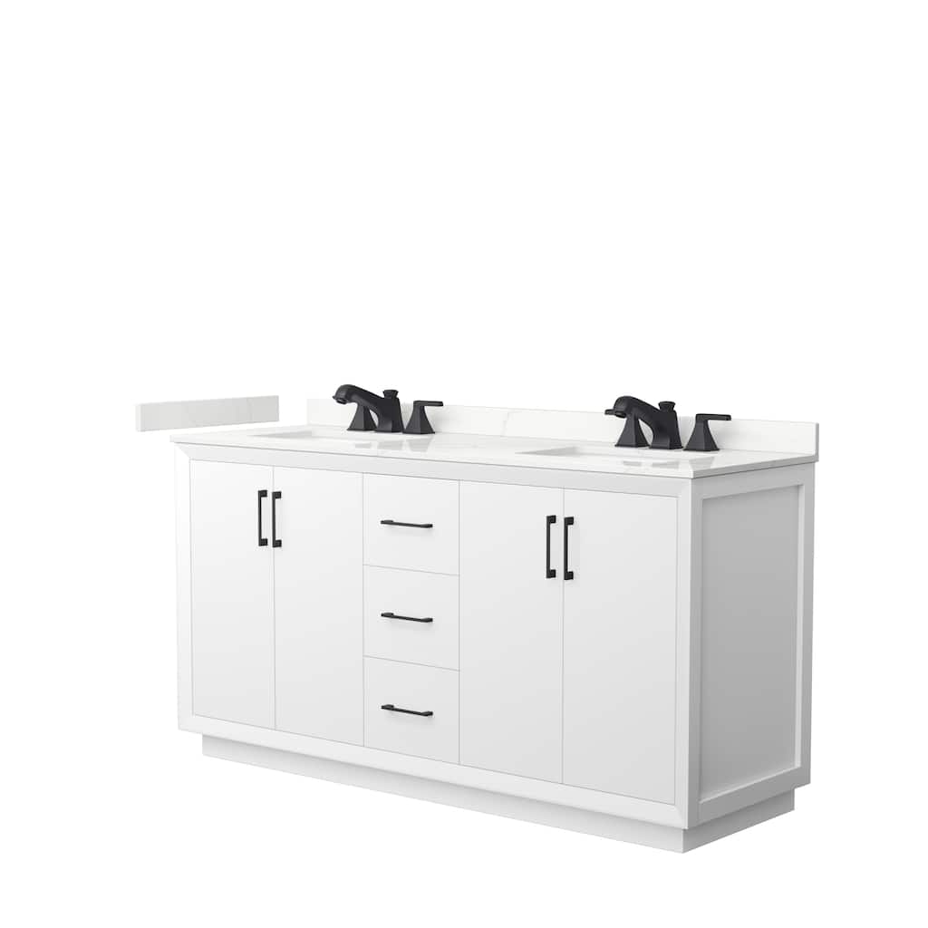 Strada 66-inch Double Vanity, Quartz Top