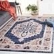 preview thumbnail 1 of 4, SAFAVIEH Luna Elira Oriental Medallion Rug 4'5" x 6'5" - Navy/Beige - Rectangle