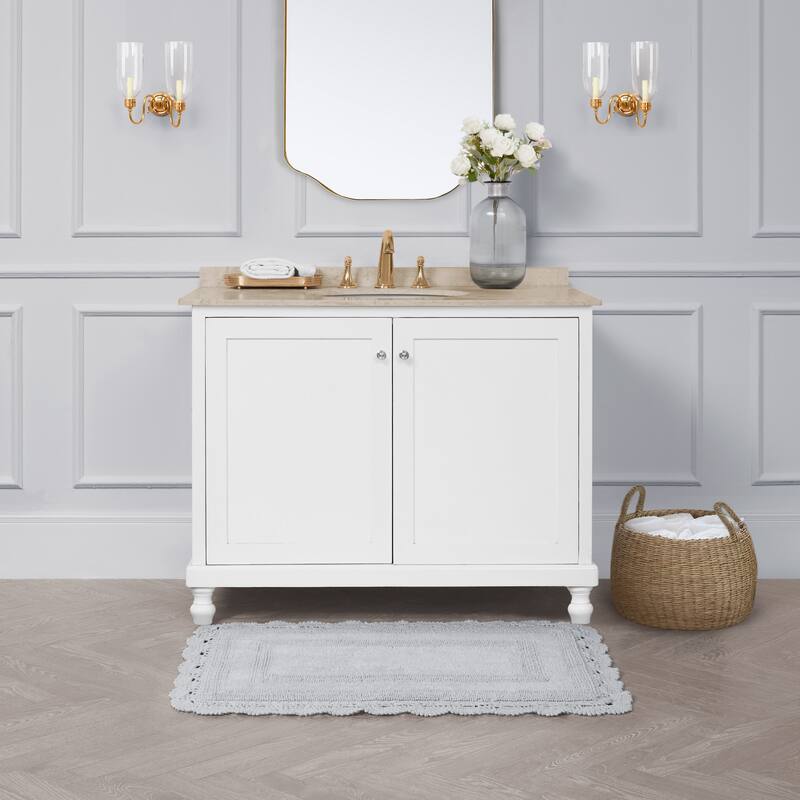 Laura Ashley Reversible Cotton Crochet Bath Rug
