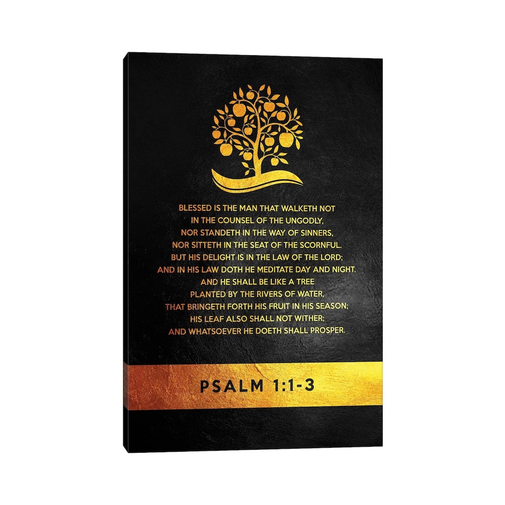 iCanvas "Psalm 1_1-3 Bible Verse" by Adrian Baldovino Canvas Print