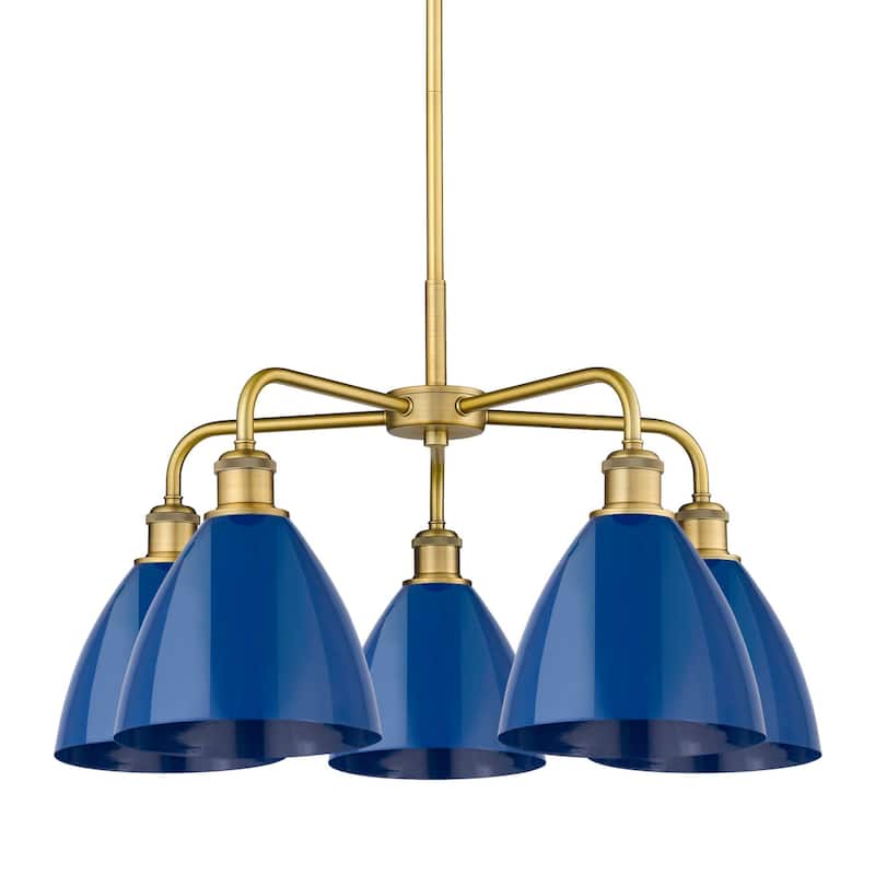 Innovations Lighting 516-5CR-16-26 Ballston Dome Chandelier Ballston - Brushed Brass / Blue