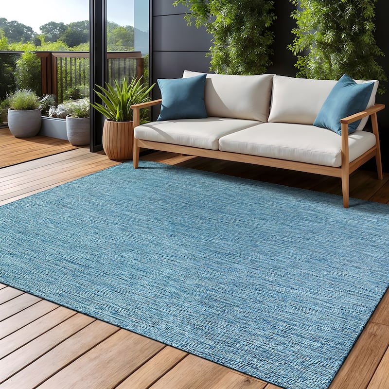 Aloha Washable Solid Indoor Outdoor Area Rug Patio Deck Living Room