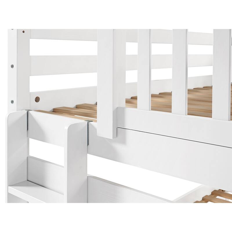 Taylor & Olive Trillium Twin over Twin Bunk Bed with Ladder, 2 Drawers