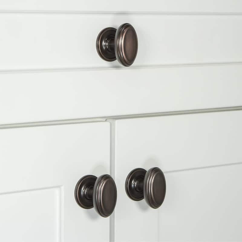 Grandeur ANNE-BRASS-KNOB-GEO Anneau 1-3/4" Solid Metal Flat Oval