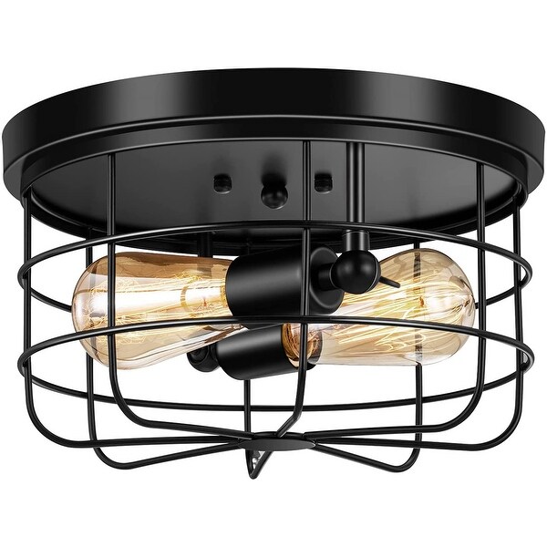 Industrial cage flush mount light new arrivals