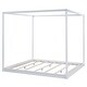 preview thumbnail 5 of 6, Modern King Size Canopy Bed, Platform Bed with Support Legs, White