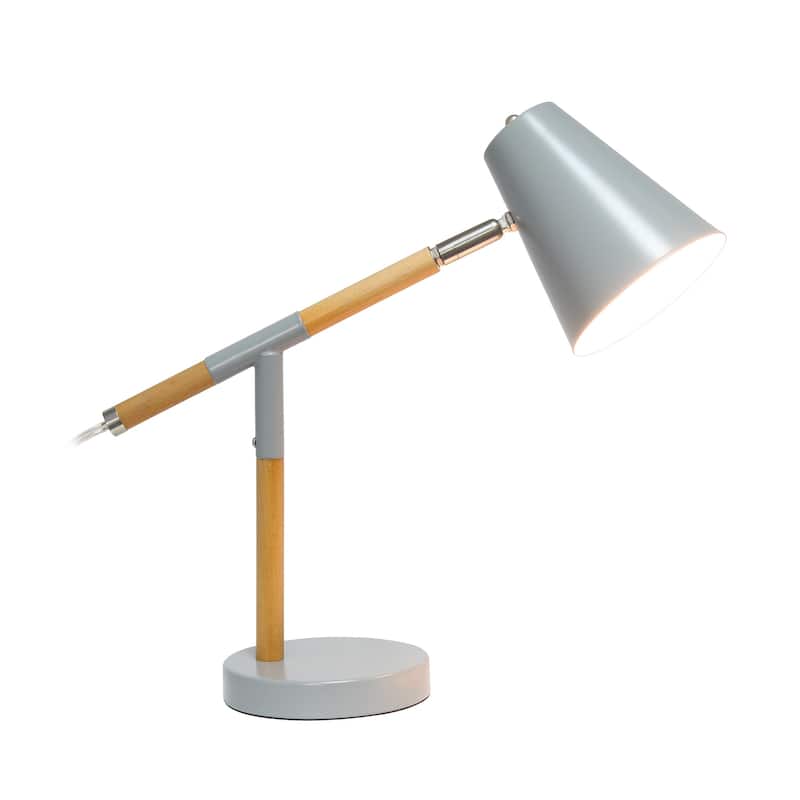 Adjustable Desk Lamp with Metal Shade - 16.75" - Matte Gray