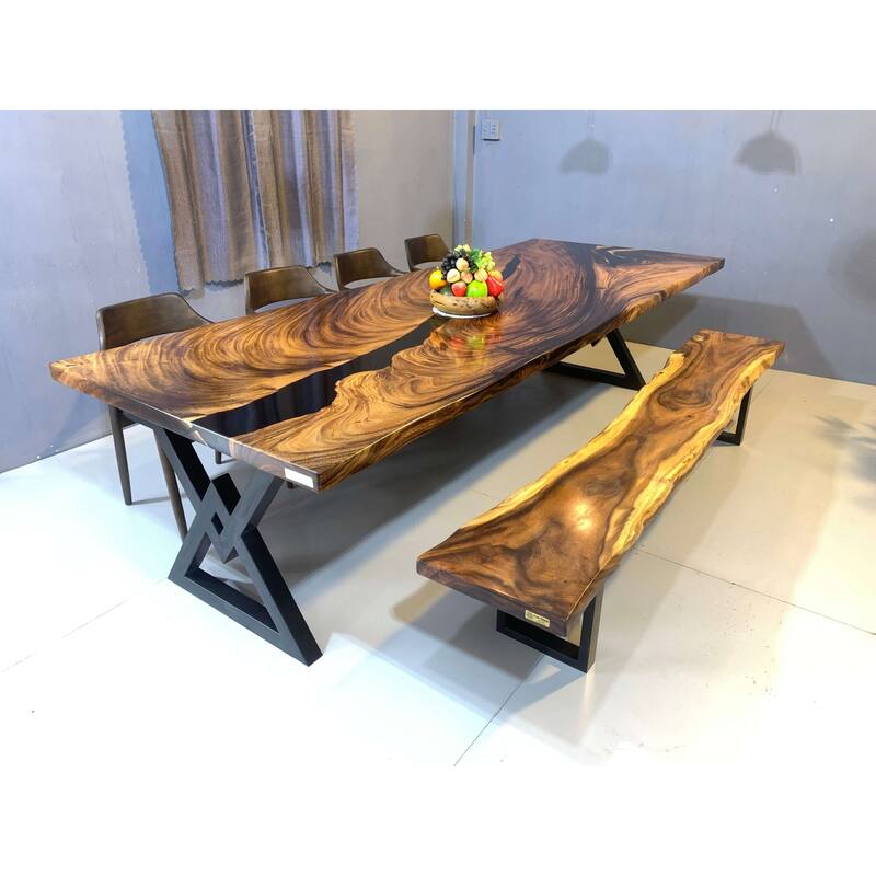 Sundaland 118" Large Slap Live Edge Dining Table