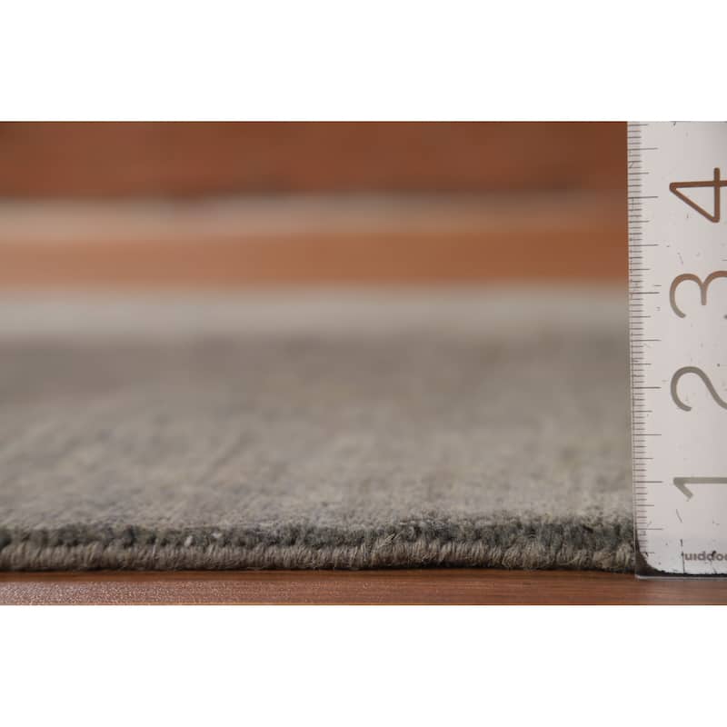 Gray Modern Gabbeh Oriental Square Area Rug Handmade Wool Carpet - 4'0"x 3'11"