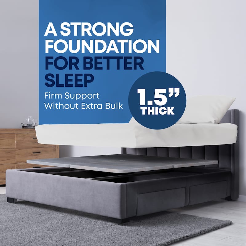 Premium 38mm Solid Surface Wood Bunkie Board Queen Size Bed Frames, 4-Piece Under Mattress Support Board, Fully Assembled.