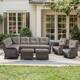 Option Brown Rattan - Grey Cushion