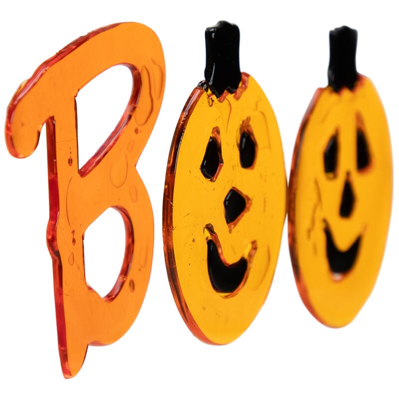 Jack O' Lantern and Ghost "Boo" Halloween Gel Window Clings - 9pc