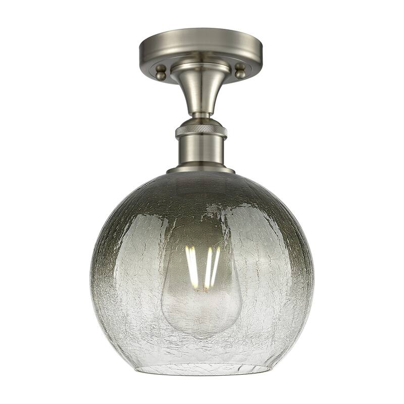 Innovations Lighting Endless Possibilities Ballston - Brookhaven Globe - 1 Light 8" Semi-Flush Mount - Slate/Brushed Satin Nickel