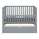 preview thumbnail 10 of 16, Toddler Bed Crib with Safety Guardrail and Drawers and 3 Height Options for Boys Girls, Wooden Slat Support Easy Assembly, Gray