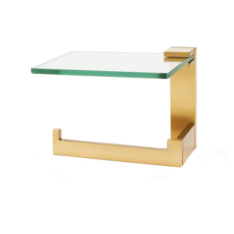 Alno A6465L Linear 6" Wide Solid Metal Euro Modern Left Hand Slide Bar - Satin Brass