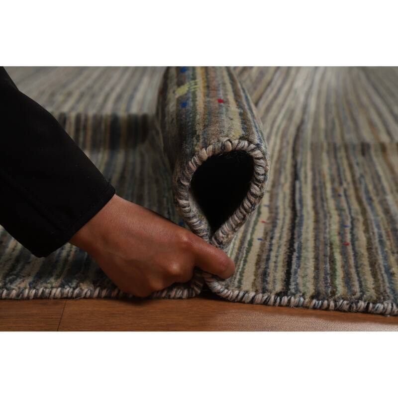 Hand Knotted Oriental 100% Wool Carpet Tribal Animal Pictorial Multi-Colored Gabbeh Area Rug - 9' 10'' X 8' 0''