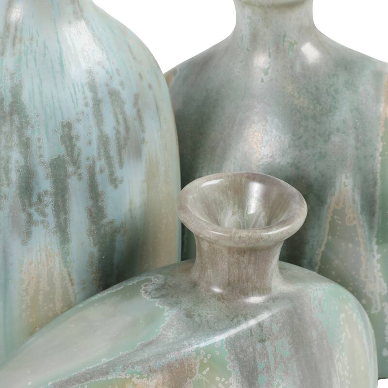 Stoneware Decorative Vases Sleek Sculptural Design Modern (Set of 3)