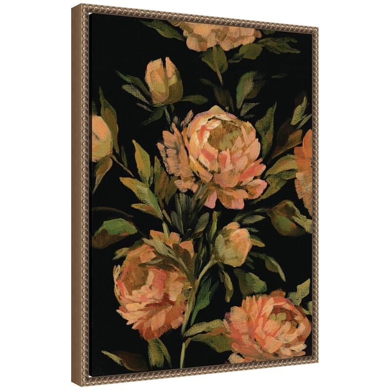 Kate and Laurel Sylvie Moody Floral 3 Framed Canvas by Annie Quigley - 18x24