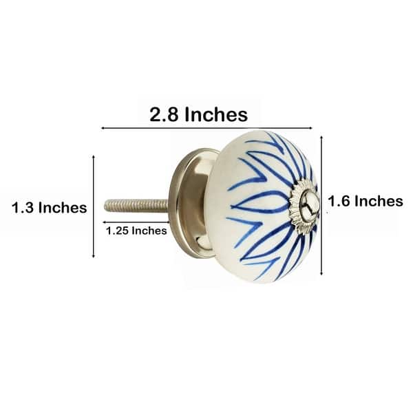 MH Decor Elegant Blue & White Ceramic Knob Bed Bath & Beyond