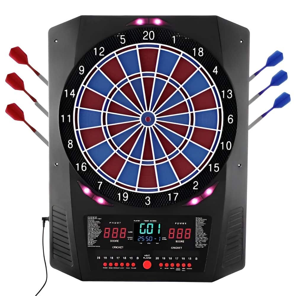 Premium Electronic Dartboard with LED Display 45 Games 8 Player Digital Scoring Soft Tip Darts Set - 24 x 18.2 x 1.97 inch