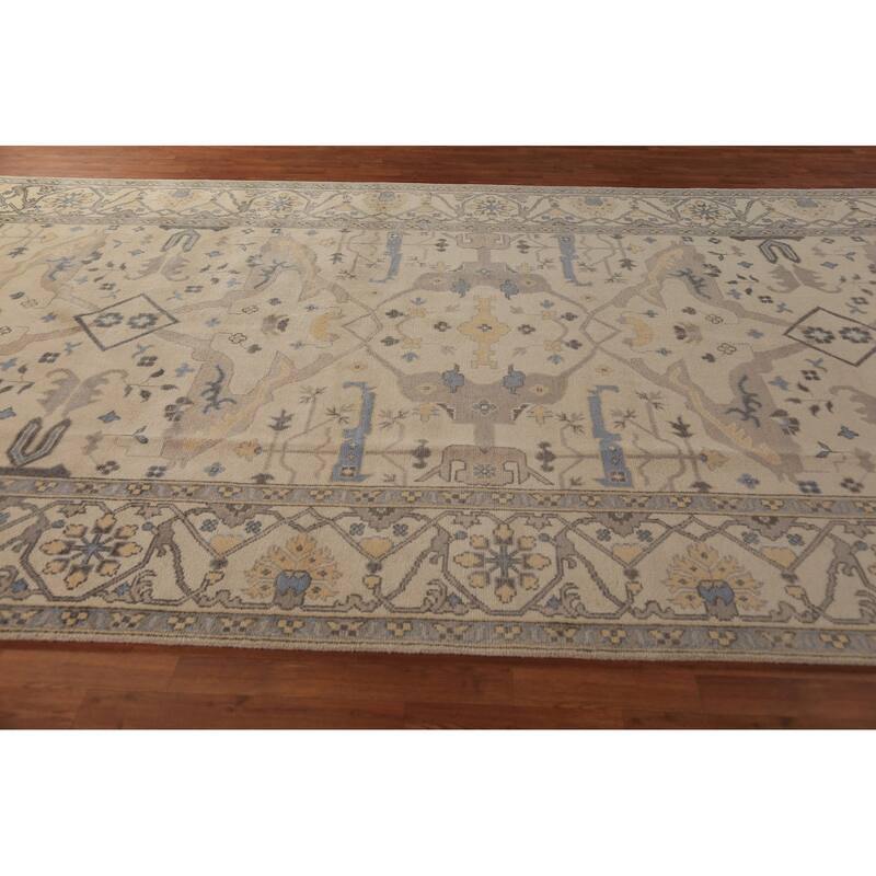 Large Oushak Indian Rug Hand-Knotted Wool Carpet - 8'2"x 15'8"