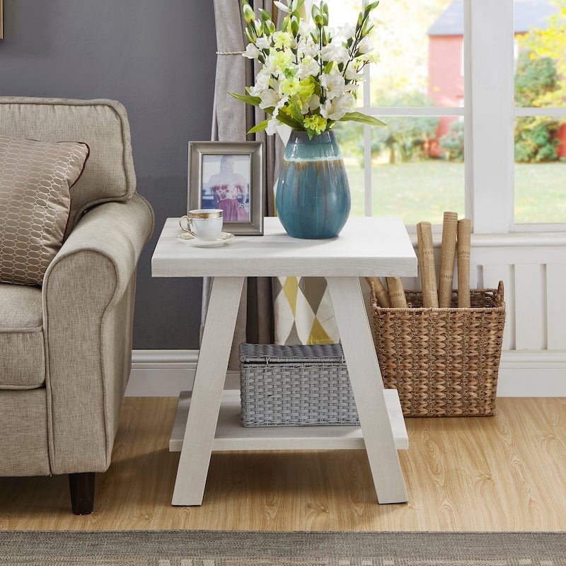 Athens Contemporary Replicated Wood Shelf End Table
