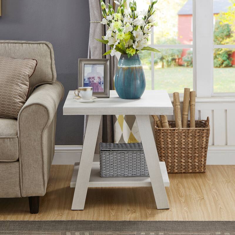 Modern Storage 3-Piece Coffee Table Set with Shelf and Splayed Legs for Living Room