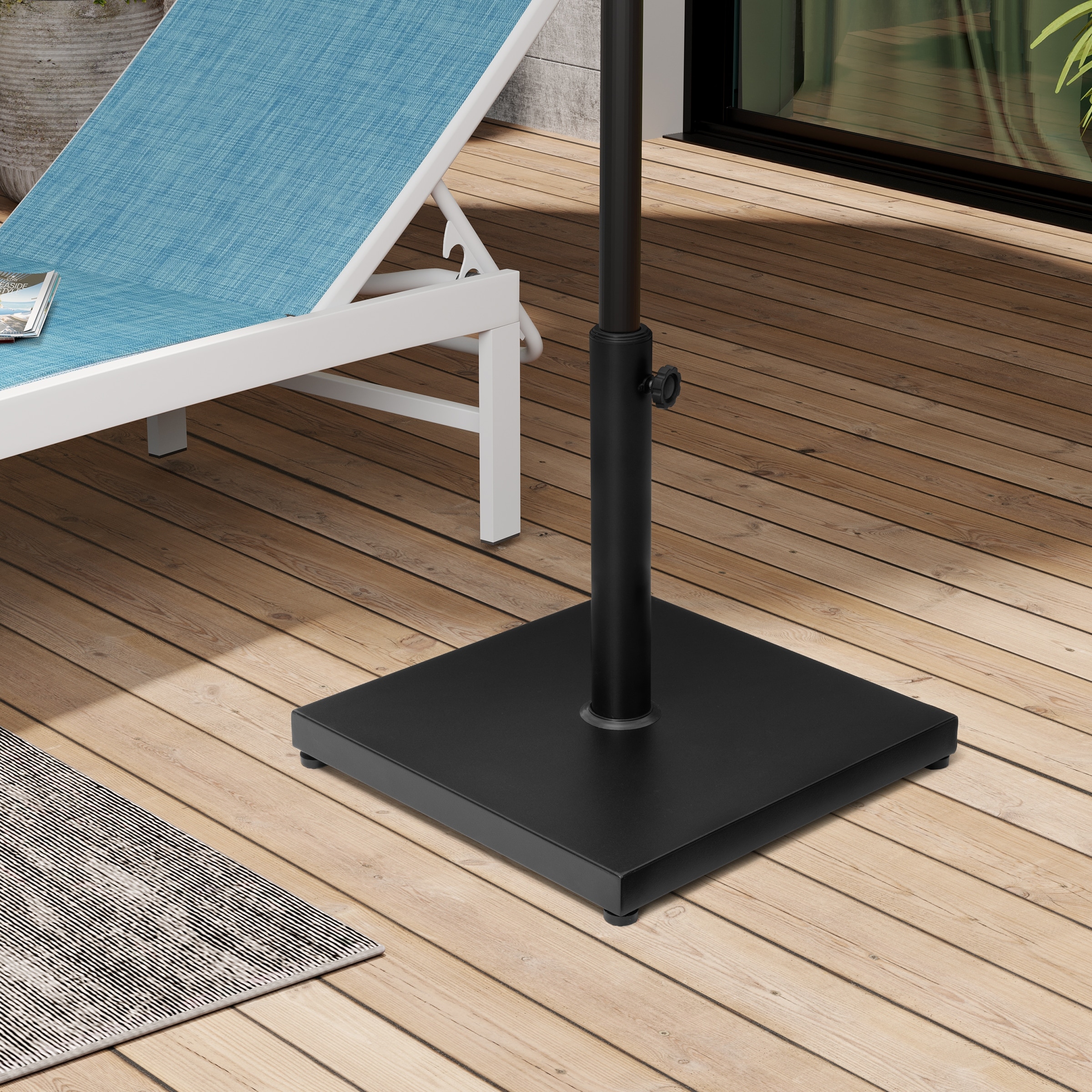 destination summer cement patio umbrella stand Heavy Concrete Side Table with Holder periodically check connections and re Round Steel and Concrete Patio