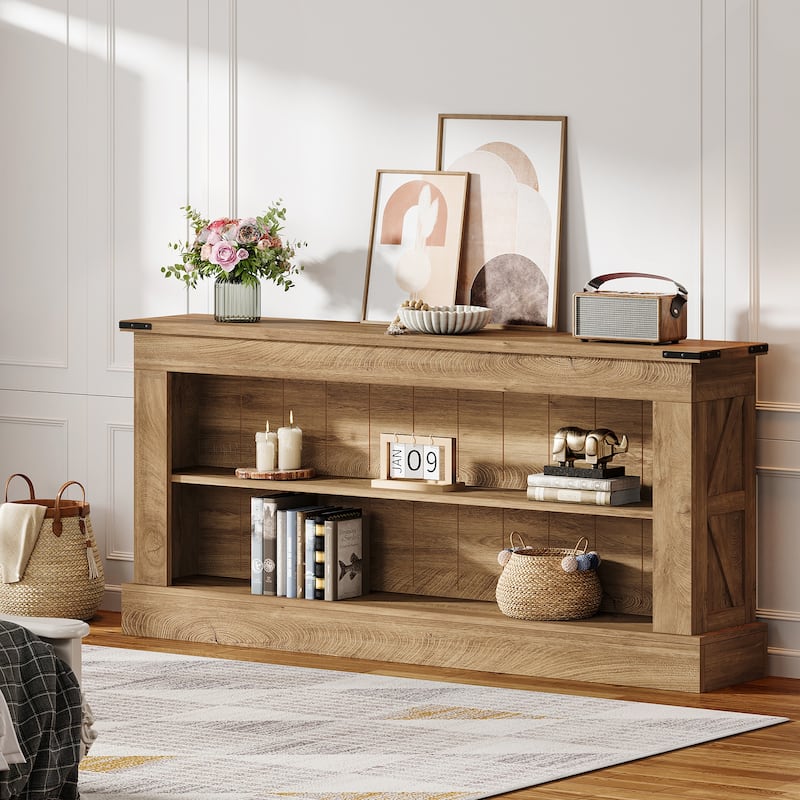 White Stand for 75-Inch TV, Farmhouse