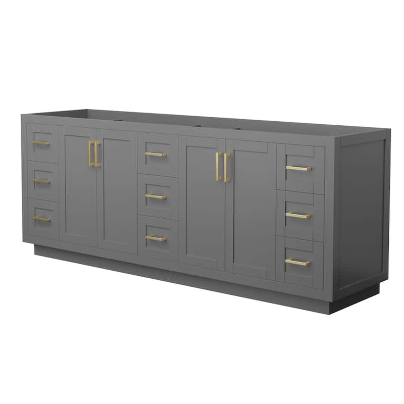 Wyndham Collection WCF2929-84D-CX-MXX Miranda 84" Double Free Standing - Dark Gray / Brushed Gold Hardware
