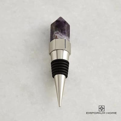 Emporium Home Amethyst Wine Stopper - 4.75"L x 1"W x 1"H