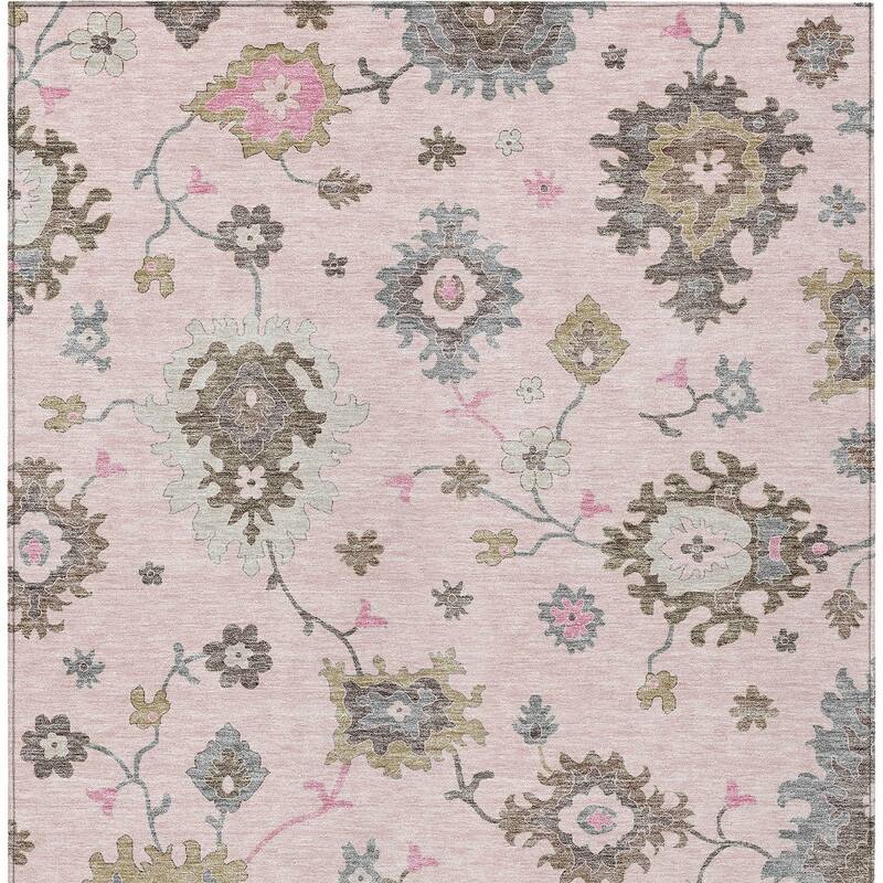 HomeRoots Floral Traditional Rectangle Outdoor Rug