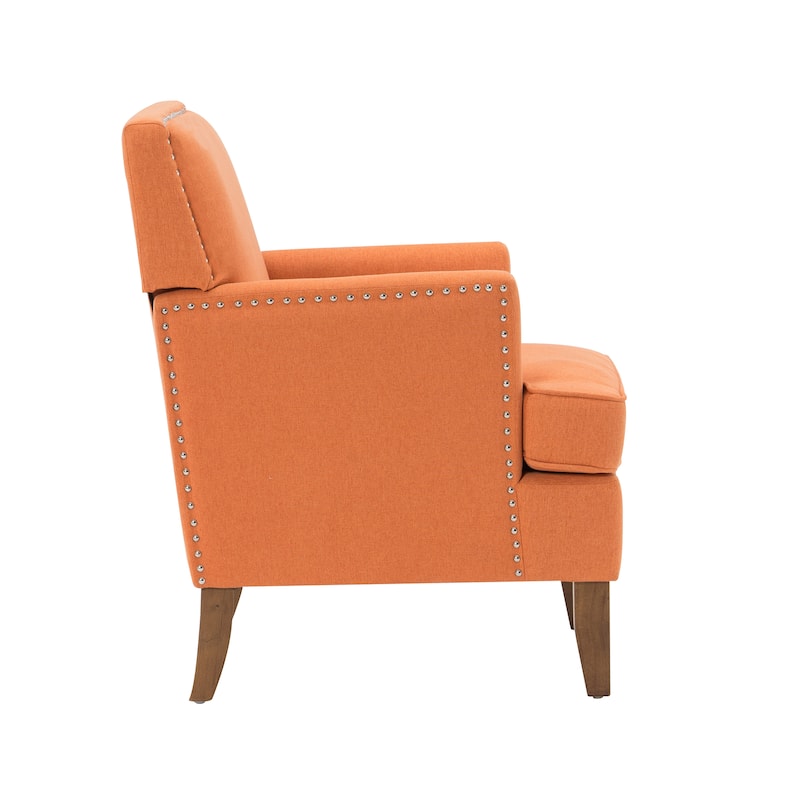 Porthos Home Gavi Fabric Upholstered Accent Chair with Rubberwood Legs