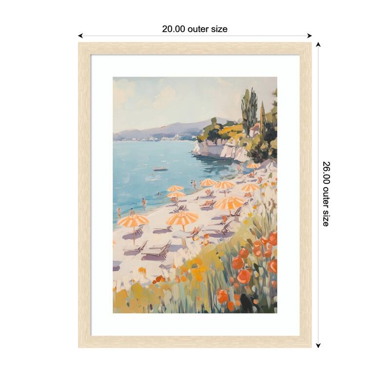Kate and Laurel Sunny Beach Day by Melloi Art Prints Framed Wall Art Print
