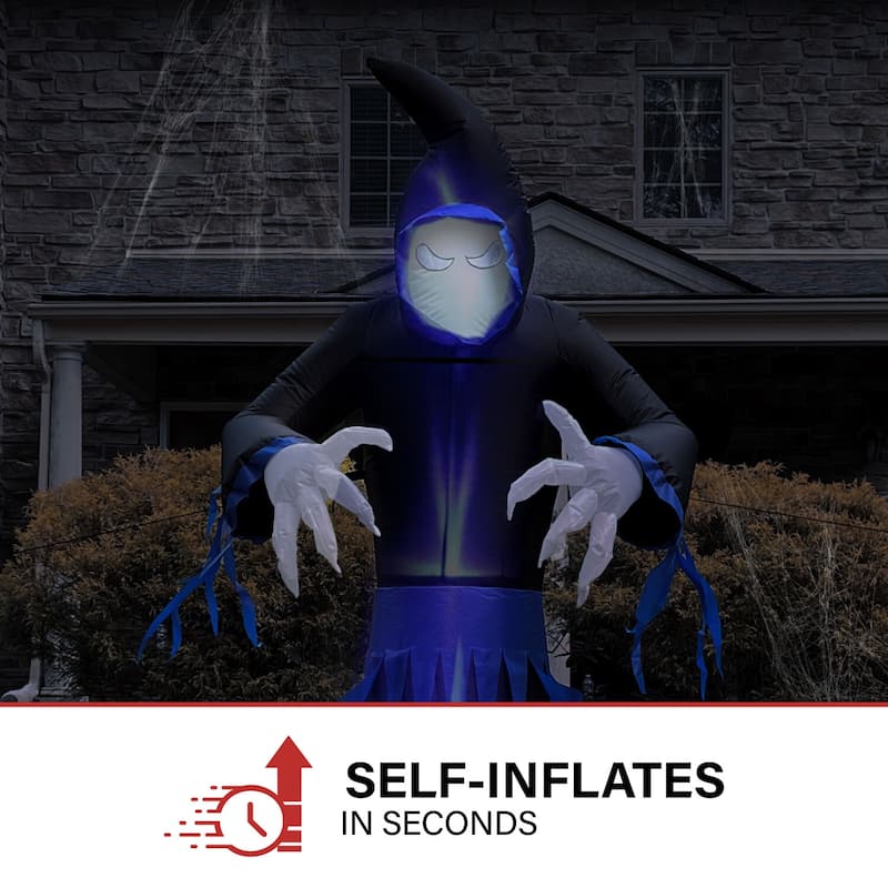 Haunted Hill Farm 8-Ft. Tall Pre-lit Musical Inflatable Grim Reaper