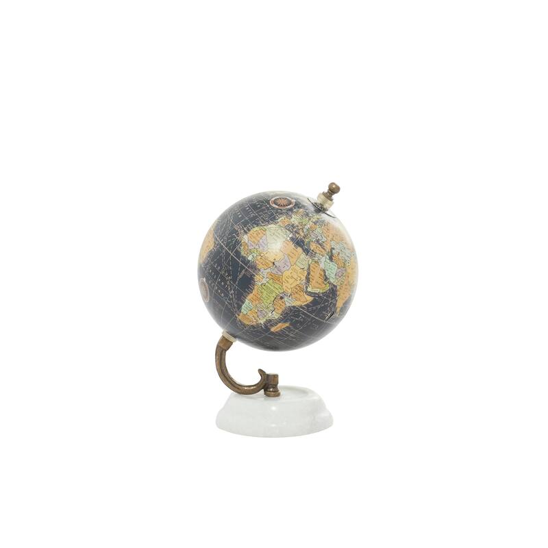 Teal, Black or White Marble Globe with Marble Base