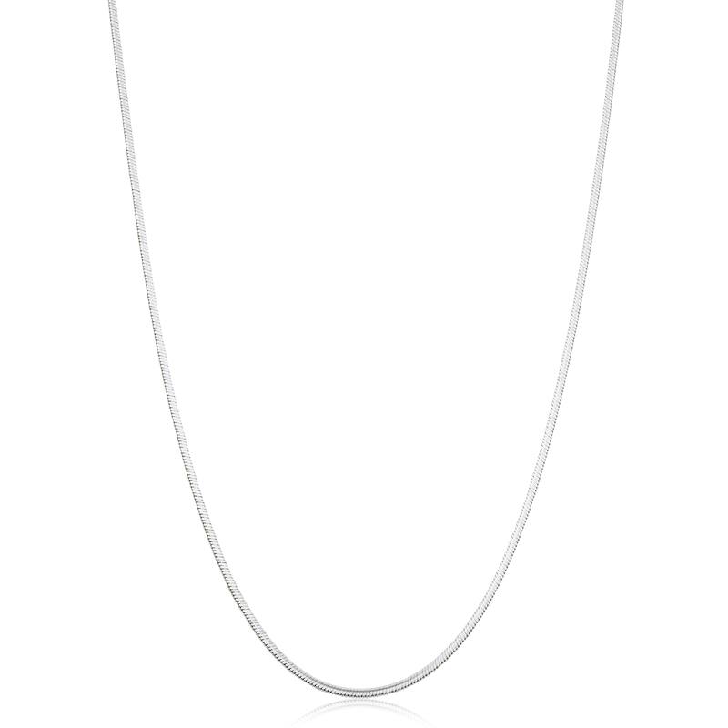 Sterling Silver 1.3 millimeter Square Snake Chain Necklace for Women - Made in Italy