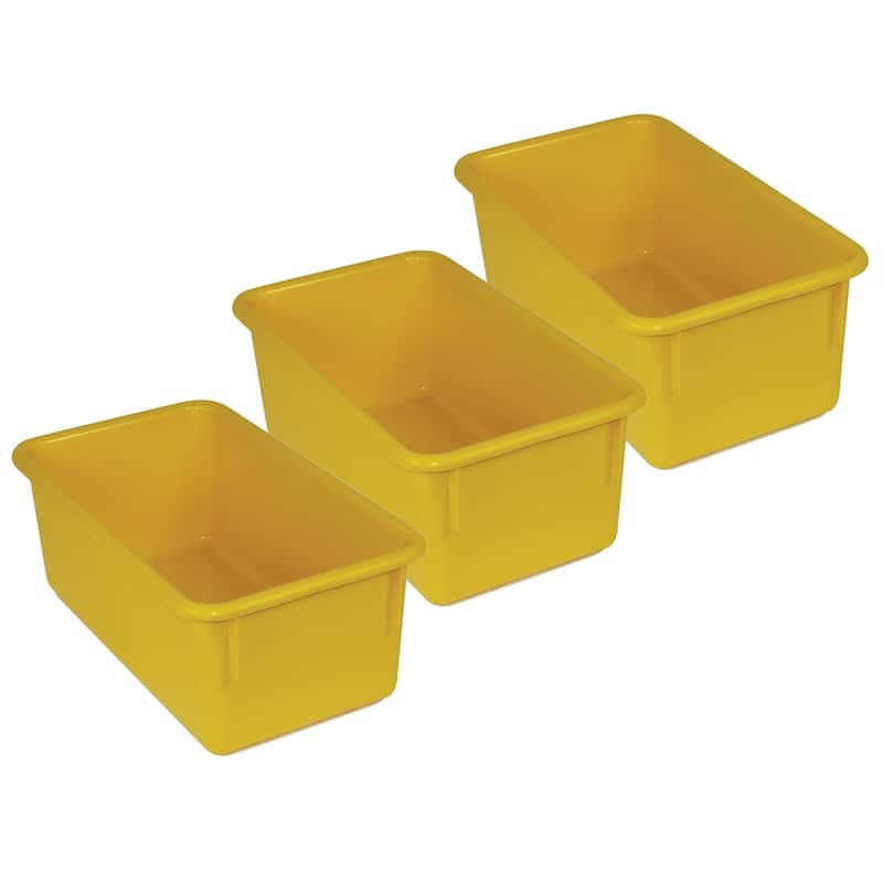 Romanoff Stowaway Tray no Lid, Yellow, Pack of 3