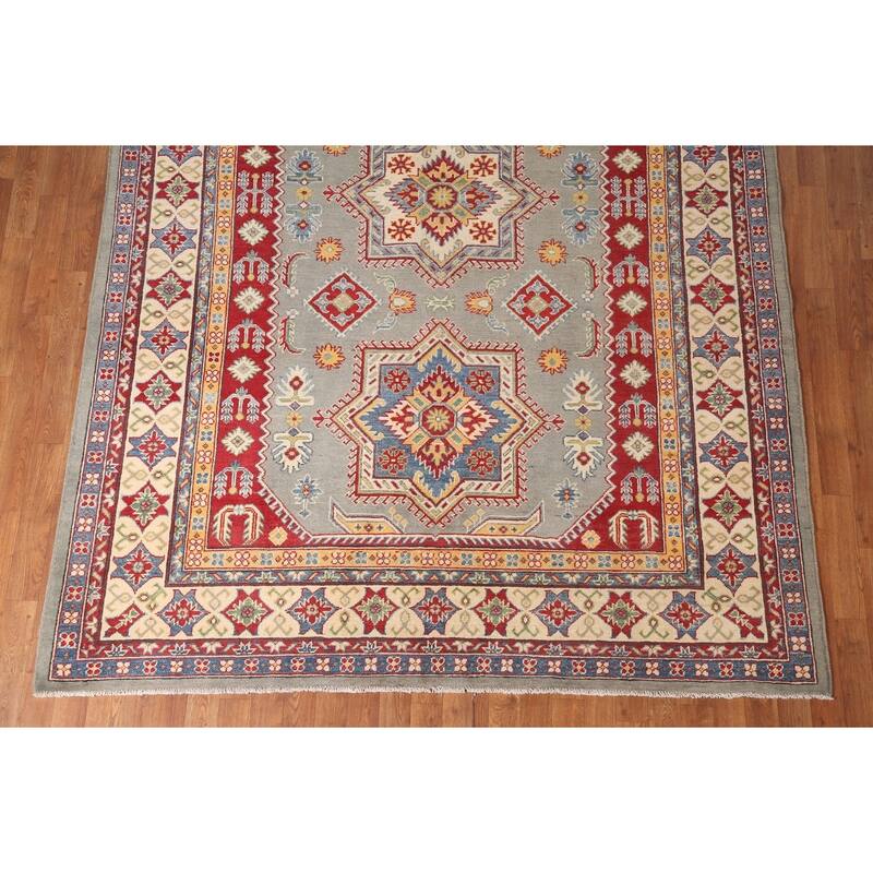 Kazak Area Rug Hand-Knotted Wool Carpet - 6'9" x 9'8"