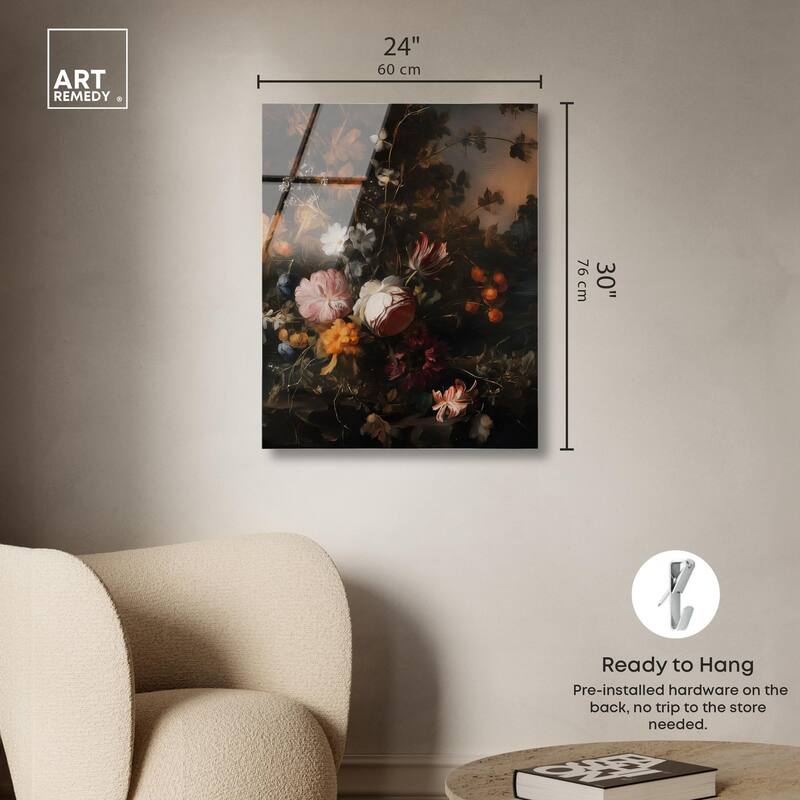 Shadowed Petal Secrets I Acrylic by Art Remedy, Ready to Hang