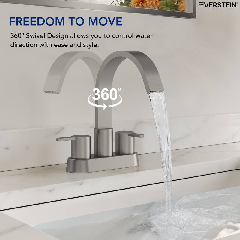 Double Handles 4 inche Centerset Bathroom Sink Faucet