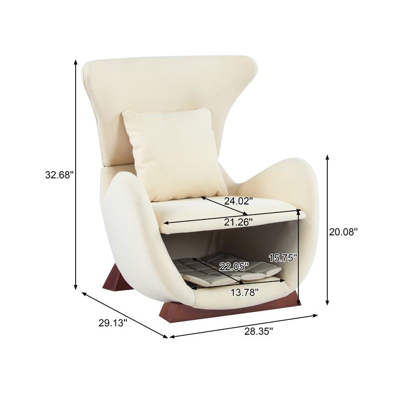 Christopher Knight Home - Modern Upholstered Accent Chair with Pet Nook Storage