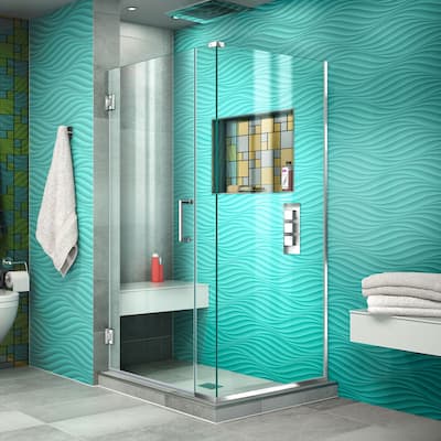 DreamLine Unidoor Plus 36 in. W x 30 3/8 in. D x 72 in. H Frameless Hinged Shower Enclosure - 30.38" x 36"