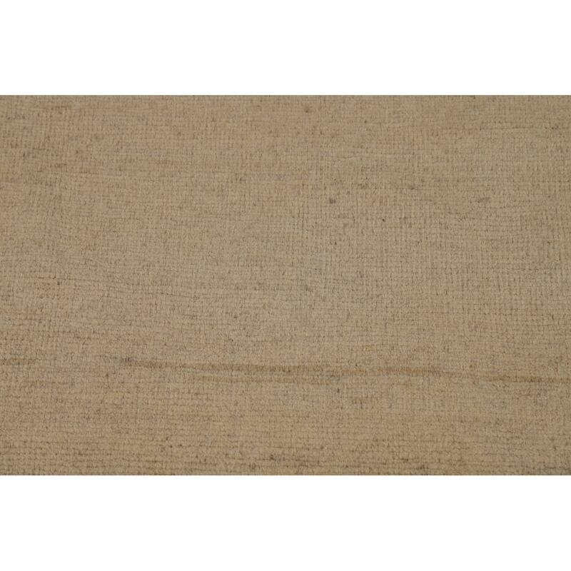 Modern Beige Gold Muted Gabbeh Oriental Area Rug Handmade Wool Carpet - 5'10"x 8'10"