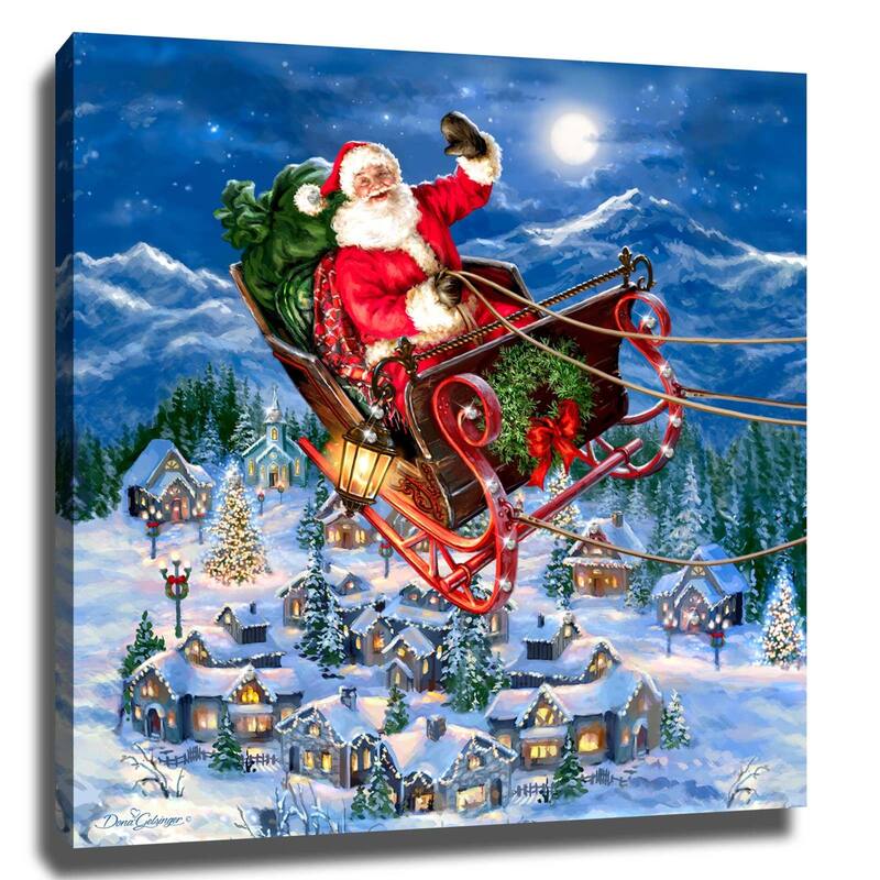 10" Red and Blue Delivering Christmas Wall Art Decor
