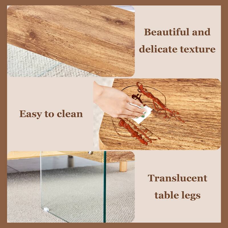 Anmytek Lift Top Coffee Table with Storage Wood Texture Modern Convertible Desk for Small Space Living Room