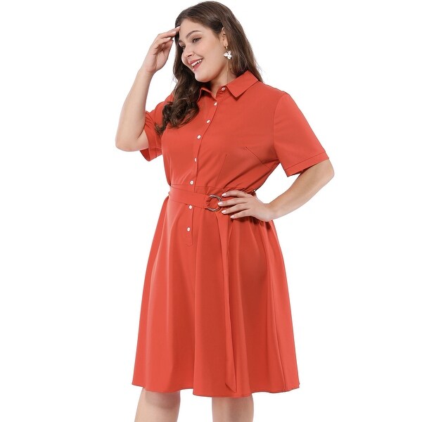 plus size button down shirt dress